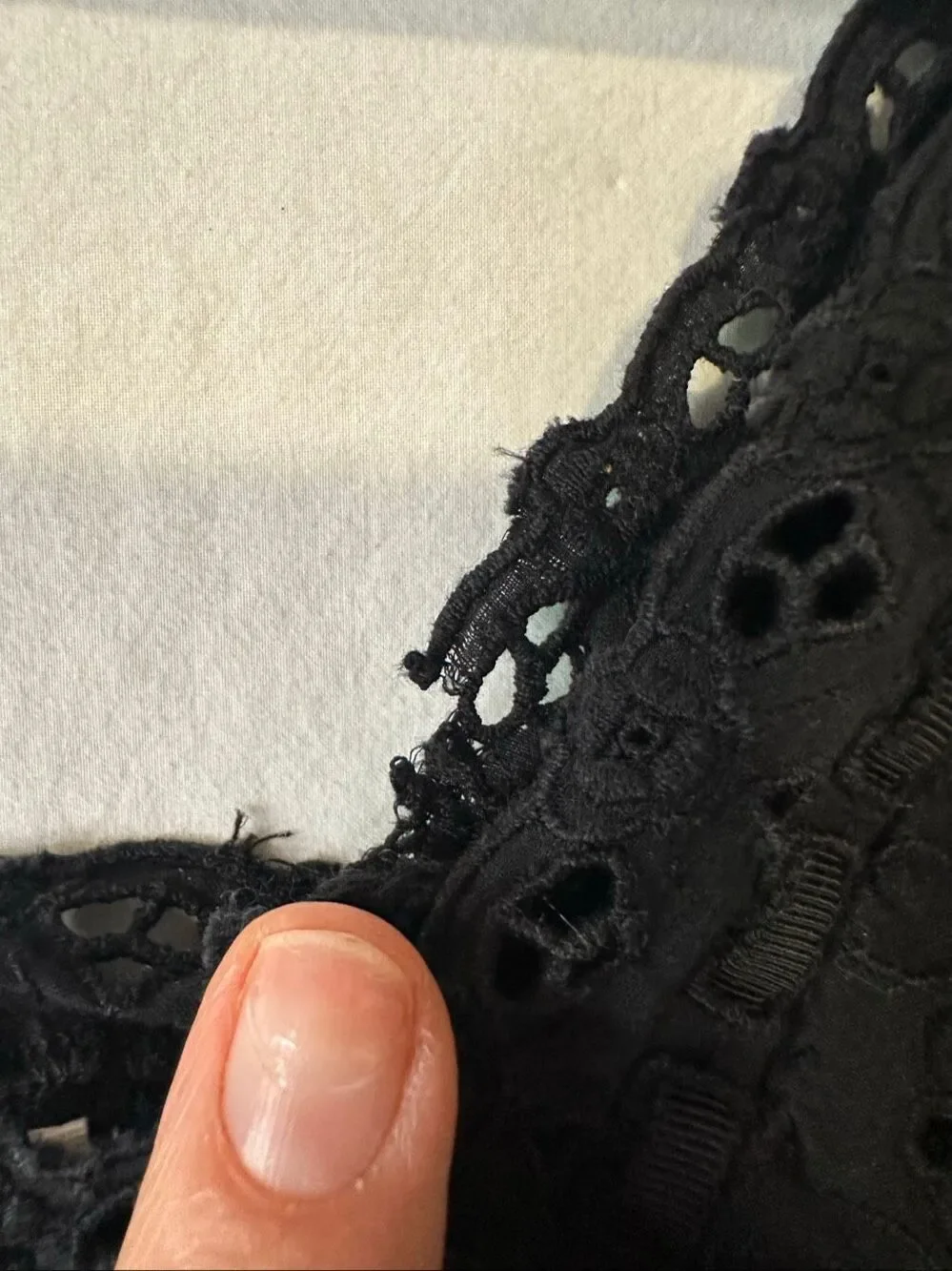 Doen Nera Eyelet Top Black Organic Cotton Puff Sleeve Peplum Blouse XS
